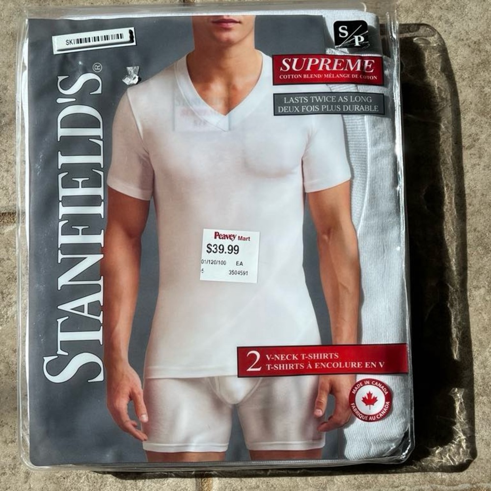 White Undershirts V-Neck Short Sleeves
